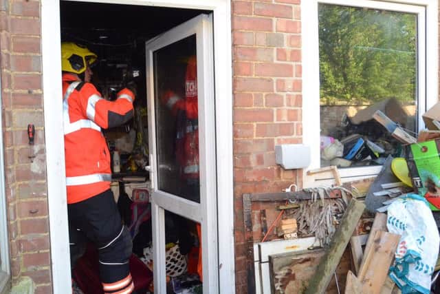 The scene in Church Street, Werrington, this evening where there has been a house fire