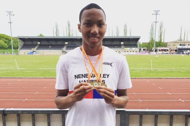 Karim Chan won three gold medals at the East Region Disability Championships.