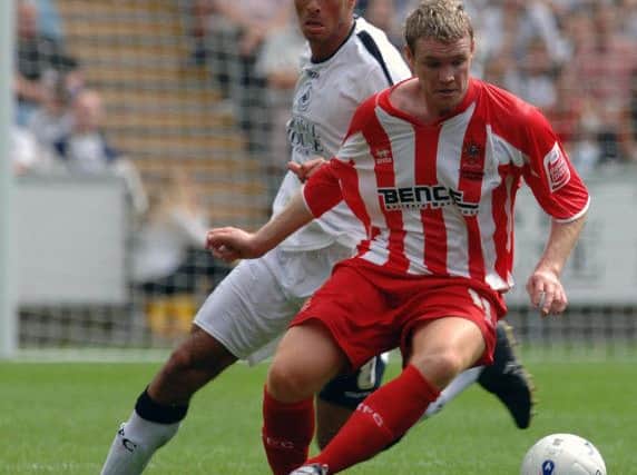 Grant McCann in action for Cheltenham against Swansea in August, 2006