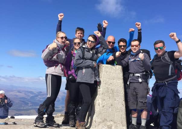David Moore and friends at the summit of Ben Nevis