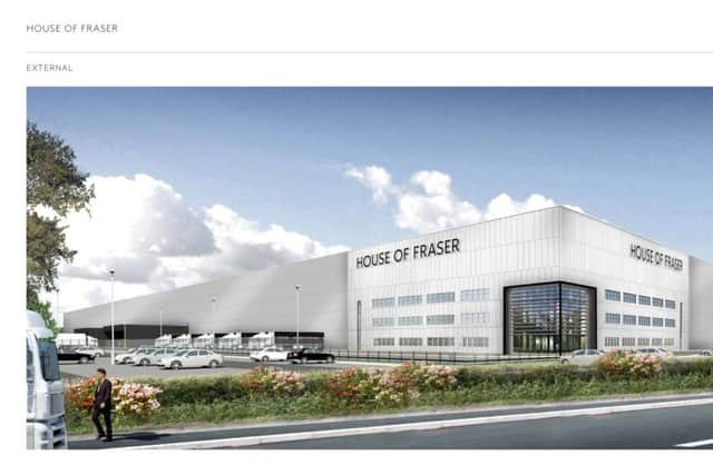 Image shows how the House of Fraser distribution hub should appear when completed.