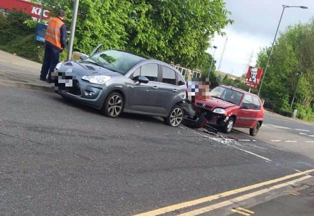 The crash on London Road. Photo: Conor King