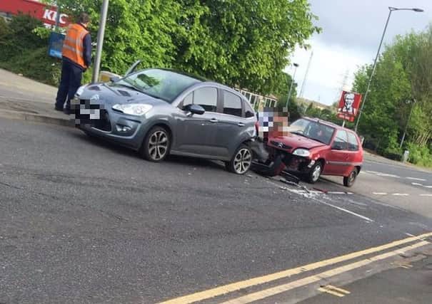 The crash on London Road. Photo: Conor King