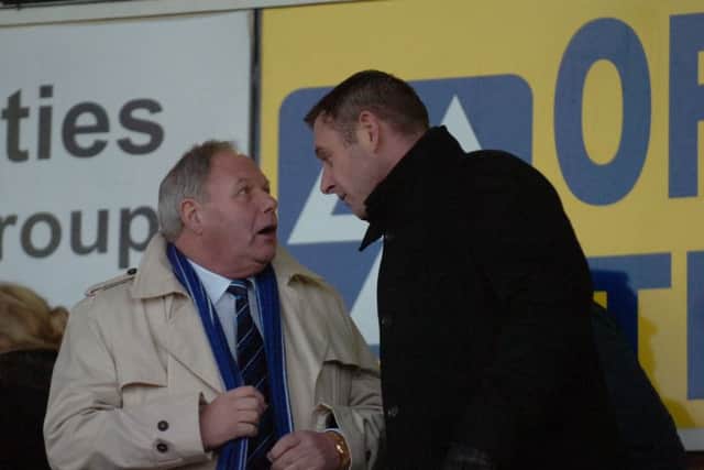 Posh director of football Barry Fry (left) with chairman Darragh MacAnthony.