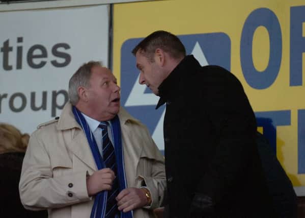 Posh director of football Barry Fry (left) with chairman Darragh MacAnthony.