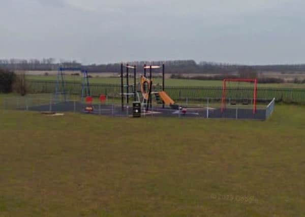 The playground in Yaxley which was targeted by arsonists