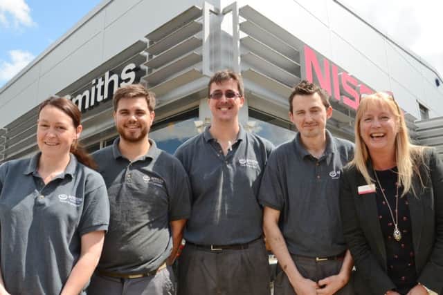 Smith's Motors staff who are doing fundraisers Sarah Ebbage, Ashley Cotton, Chris Harrison, Robert Pratt and Melanie Ashworth EMN-160523-233313009