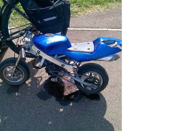 Mini Moto seized for riding around Rocket Rec, Dogsthorpe