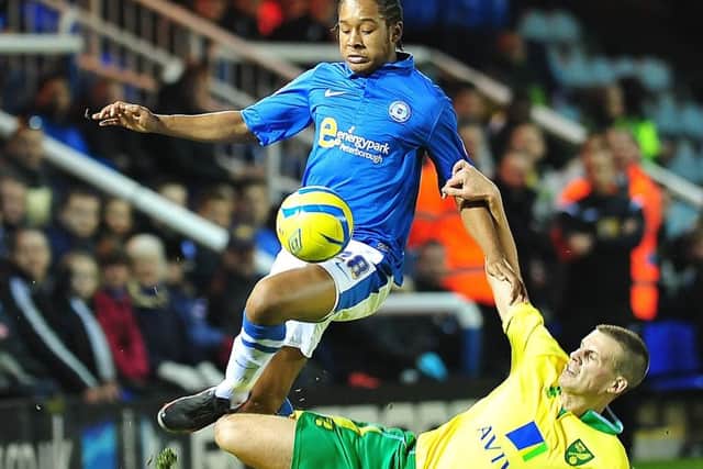 Action from Posh v Norwich in 2013.