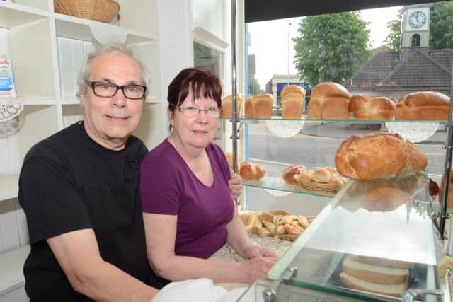 Roger and Lynda Spires who have retired as bakers at Spires Bakery on the Triangle, Millfield EMN-160527-184654009