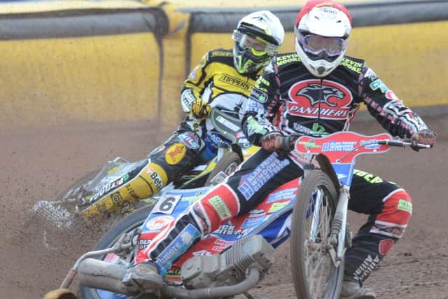 Simon Lambert wins heat two for Panthers. Picture: David Lowndes