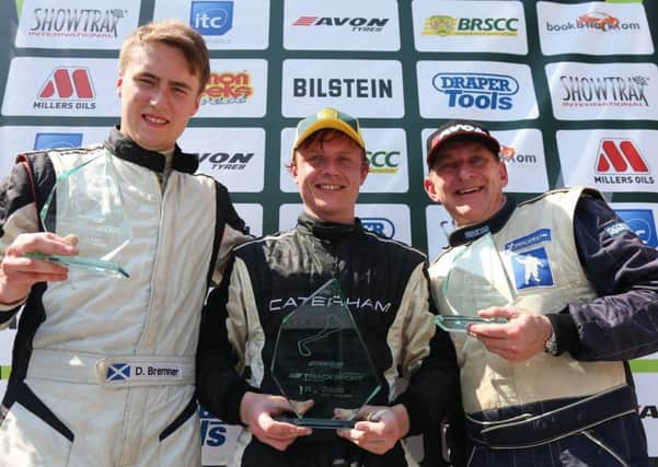 Anthony Barnes (centre) after his win in Belgium. Picture: Jon Bryant/snappyracers.com