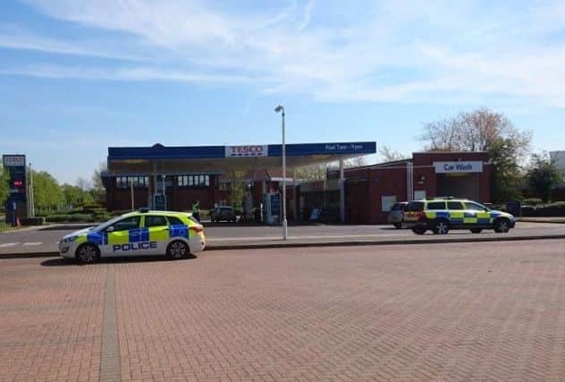 Police at Werrington Centre following the armed robbery. Photo: Bob Hillier
