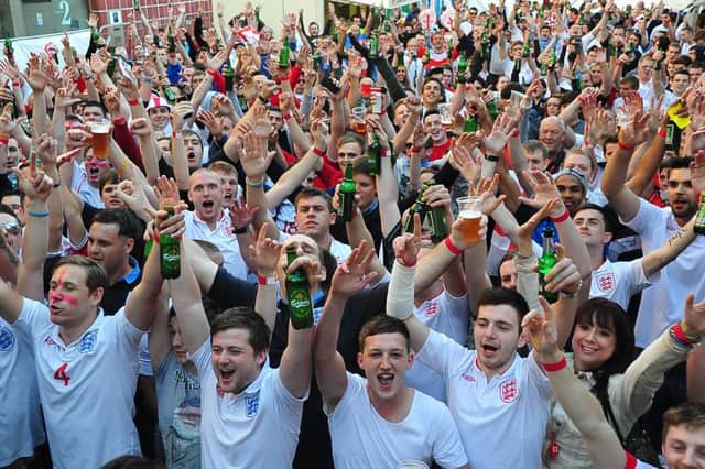 England fans enjoying the last European Championships in Peterborough ENGEMN00120120624205948
