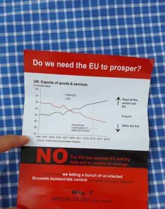 A Leave campaign leaflet in Peterborough