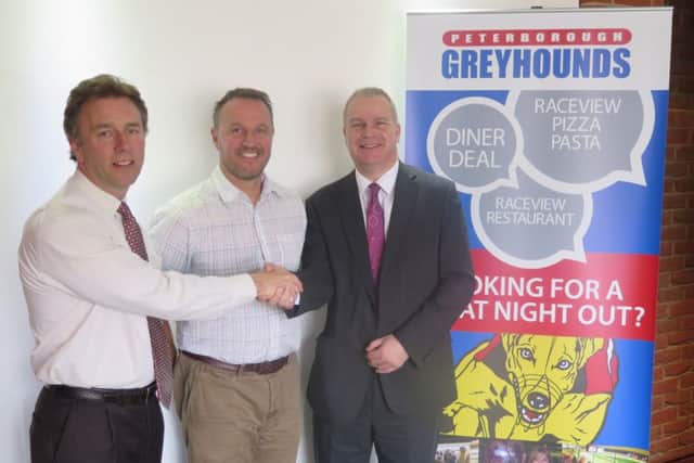 New deal, from left, stadium directors Richard and Rob Perkins with Ken Craig of Rawlinsons.
