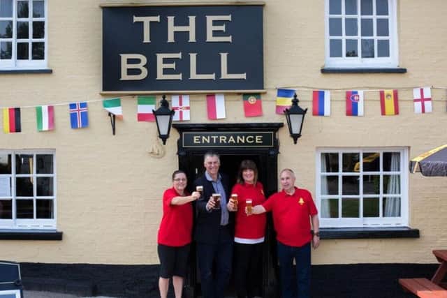 Carla Phillips, Mike Rieder, the new business development manager for Punch, Melanie Bhamra and Vince Gosling outside the pub.