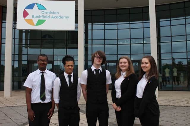Ormiston Bushfield Academy pupils Sanchez Taylor, Tavian Butcher-Rhodes, Conor Proudlock, Georgie Blackwell, Chanel Maccoll