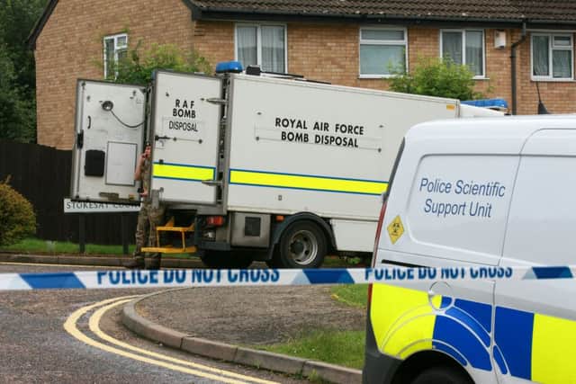 Police at the scene in Longthorpe