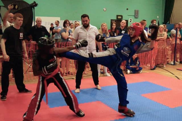 Abi Daulton (right) in action for Peterborough BCKA.