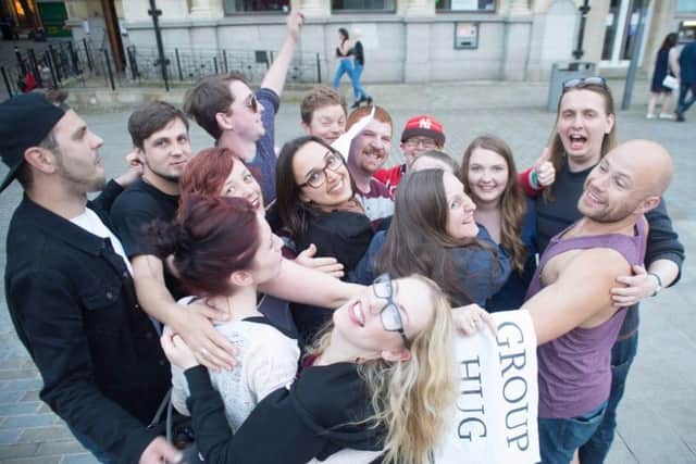 All smiles at the Group Hug event in Cathedral Square