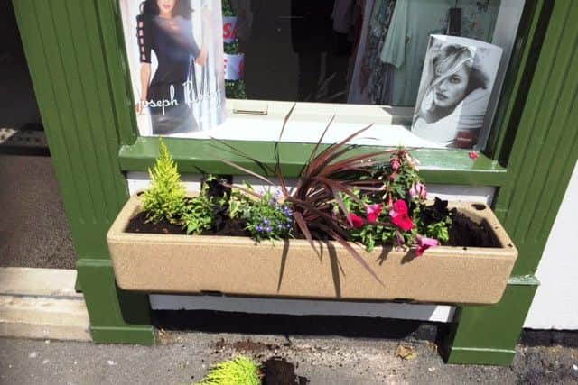 This planter outside Cherries of Boston shop in Pen Street was vandalised within hours of being set up