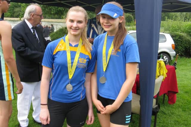 Silver medallists Hannah Bassett and Georgina Parker.