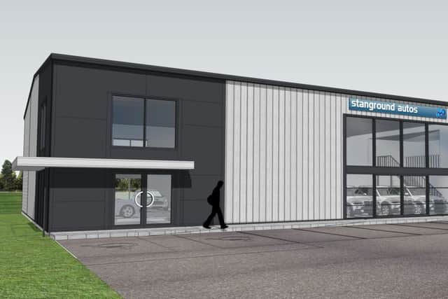 An image shows how Stanground Autos' new showroom should appear once completed.