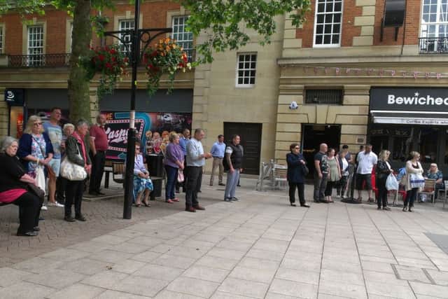 Members of the public during the service