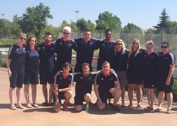 Laura Perry from March (back row, third from the right) is pictured with the rest of the GB Goalball squad.