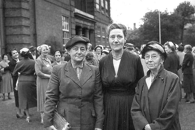 Can you name these
three heads of the County Grammar School for Girls pictured at the school's golden jubilee in 1954?