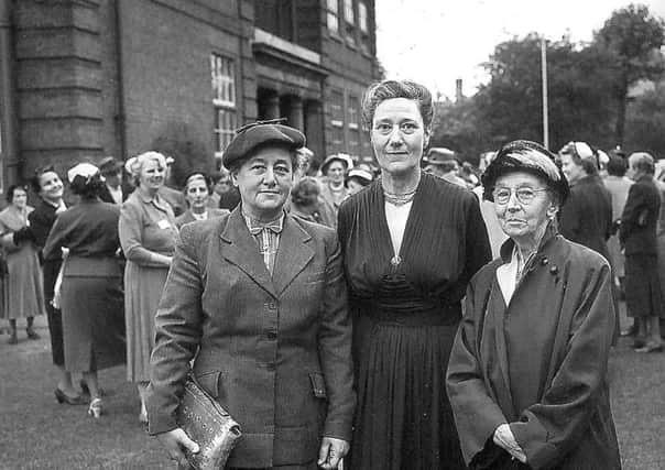 Can you name these

three heads of the County Grammar School for Girls pictured   at the school's golden jubilee in 1954?