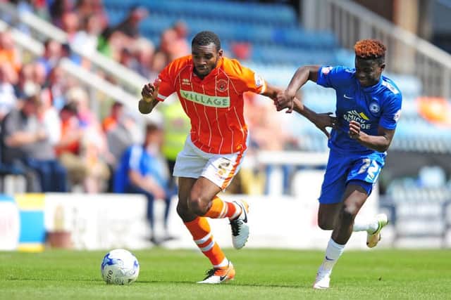 New signing Hayden White (left) playing against Posh. Photo: Joe Dent/theposh.com.