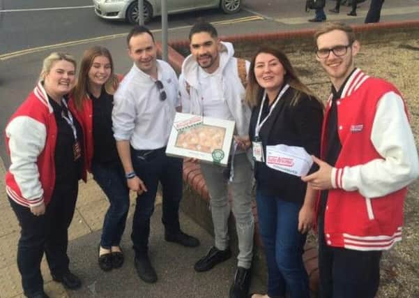 Olympic Champion Louis Smith MBE gets in the Mix at Krispy Kreme's New Peterborough site
