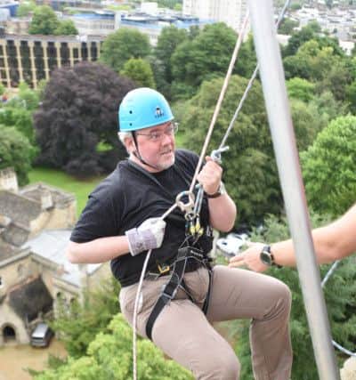 Charity abseil, at Peterborough Cathedral. Stuart Orme EMN-160907-175158009