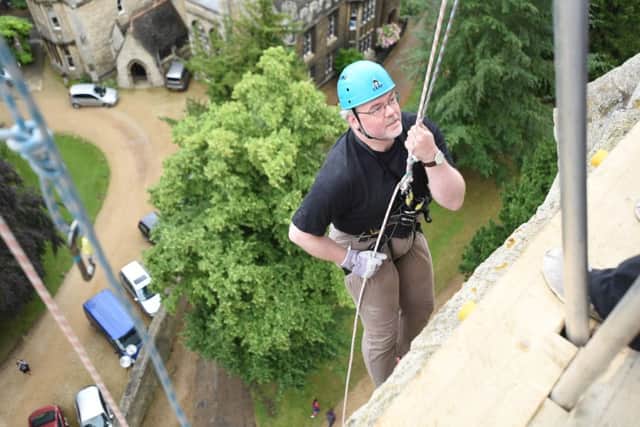 Charity abseil, at Peterborough Cathedral. Stuart Orme EMN-160907-175224009