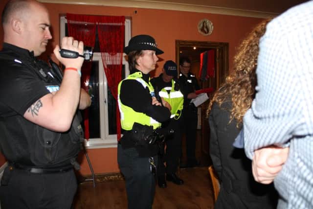 Police on a people traffiking raid