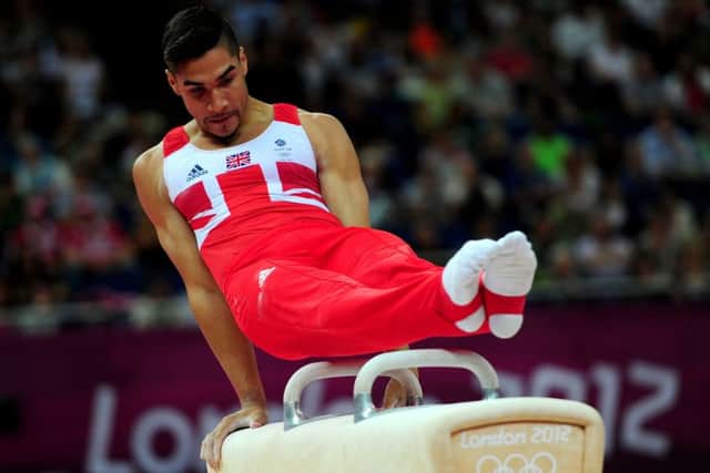 Louis Smith in action in the mens pommel horse final in the 2012 London Olympics.