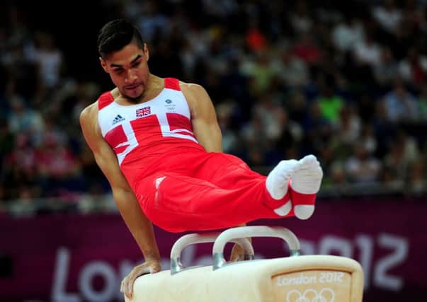 Louis Smith in action in the mens pommel horse final in the 2012 London Olympics.