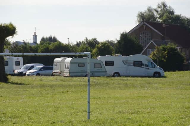 Travellers at recreation ground off Welland Road, Dogsthorpe EMN-160713-130507009