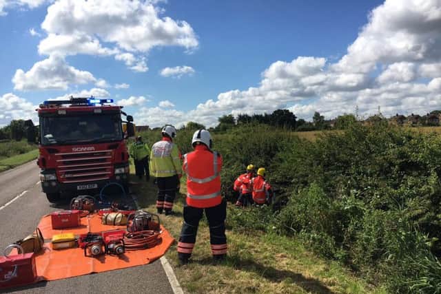 Emergency services at the scene. Pic: BCH Road policing