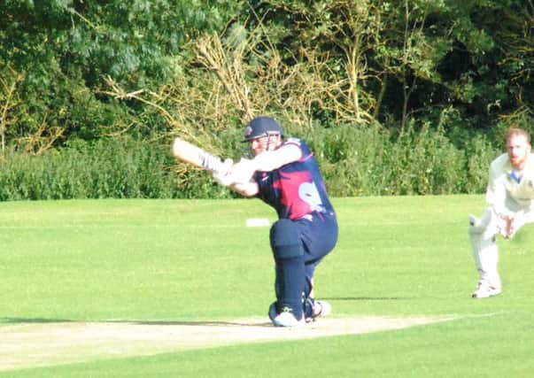 Zeeshan Manzoor hits out for Ketton in the Stamford Charity Cup Final win over Bourne. Photo: John Evely.