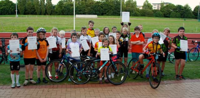 The youngsters involved in Fenland Clarion's junior grasstrack meeting.
