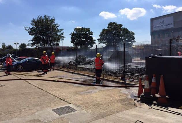 Fire crews extinguishing the blaze in Fengate - photo: Cambridgeshire Fire and Rescue Service