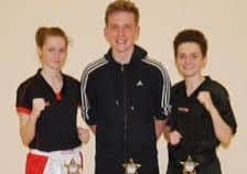 JAMA Kickboxing stars, from left, Bethany Jones, Jake Peppercorn, Lianne Jones.