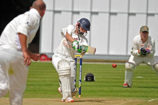 Action from Market Deeping's home defeat at the hands of Skegness. Photo: Tim Wilson.