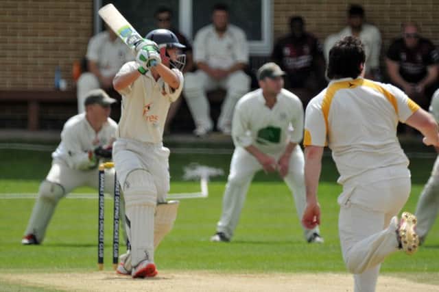 Action from Market Deeping v Skegness in the Lincs Premier Division. Photo: Tim Wilson.