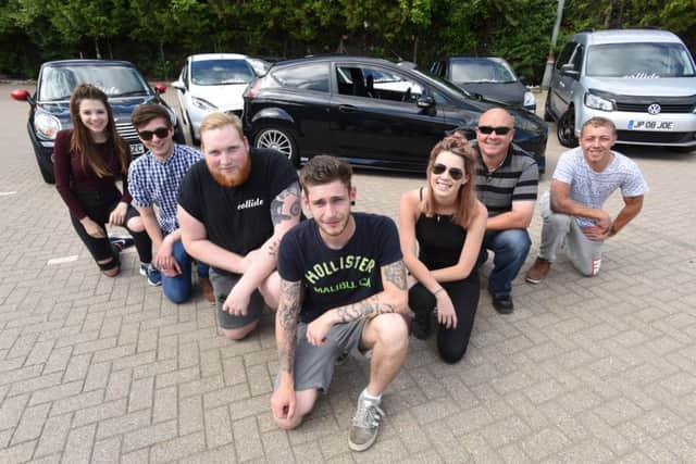 Car cruisers Jasmine Porteious, Chris Cowell, David Riley, Liam Kerr Gray, Olivia Weaver, Joe Porteious and Jordan Meayers EMN-160717-091149009