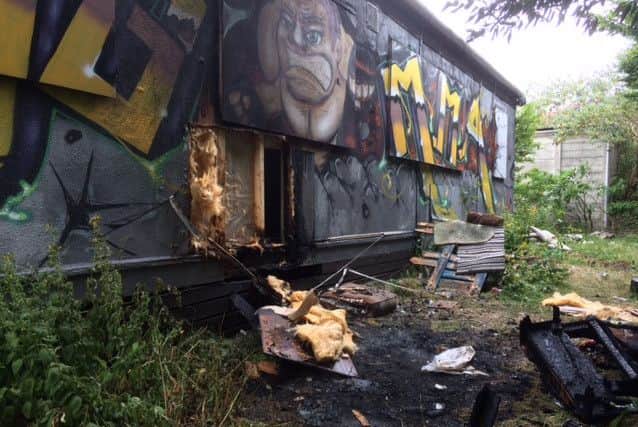 The scene of the fire