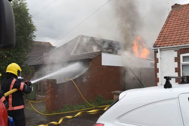 The scene of the fire in St Margarets Road this evening